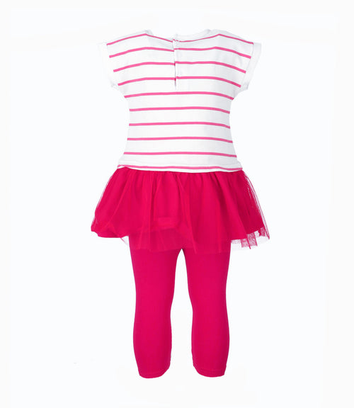 Conjunto Bebé De Polera Y Calzas 3 meses / Frambuesa