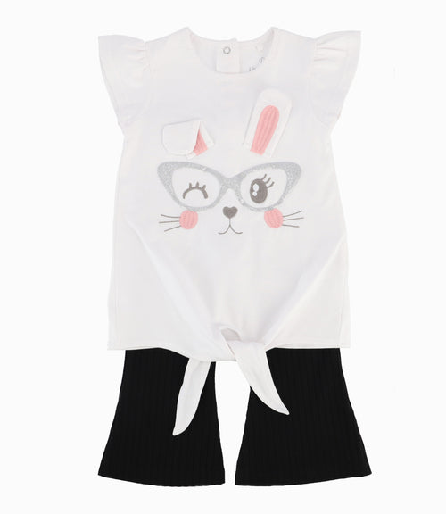 Conjunto Bebé De Polera Y Calzas Acampanadas 3 meses / Negro