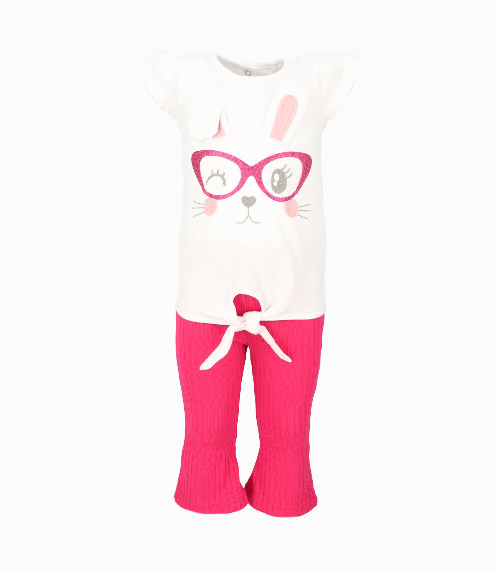 Conjunto Bebé De Polera Y Calzas Acampanadas 3 meses / Frambuesa