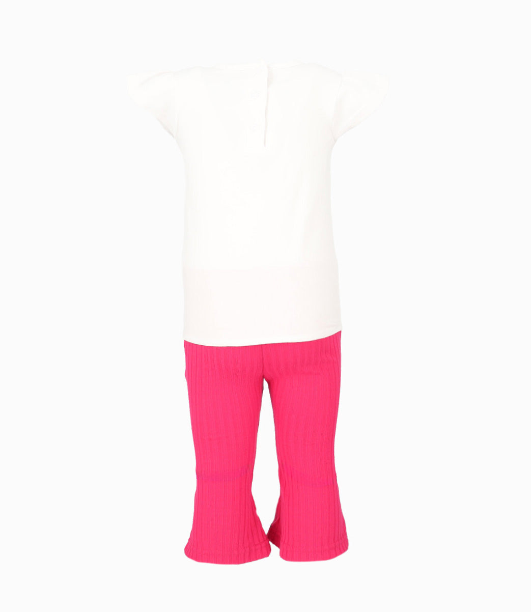 Conjunto Bebé De Polera Y Calzas Acampanadas 3 meses / Frambuesa