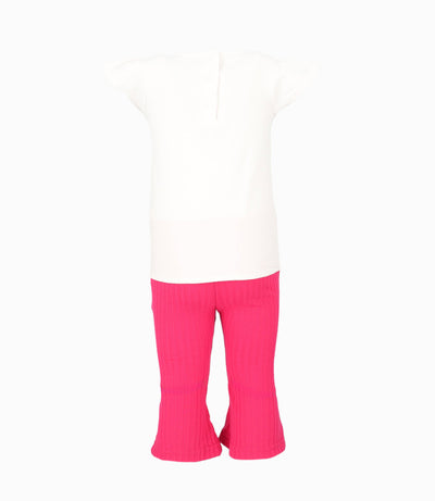 Conjunto Bebé De Polera Y Calzas Acampanadas 3 meses / Frambuesa