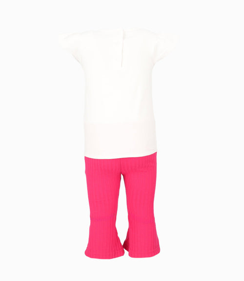 Conjunto Bebé De Polera Y Calzas Acampanadas 3 meses / Frambuesa