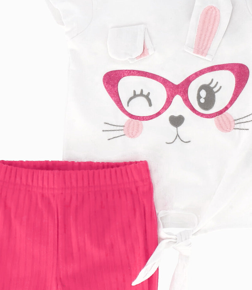 Conjunto Bebé De Polera Y Calzas Acampanadas 3 meses / Frambuesa