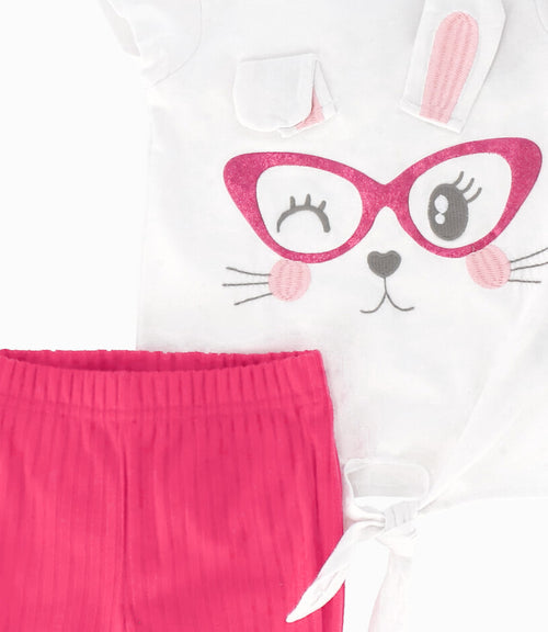 Conjunto Bebé De Polera Y Calzas Acampanadas 3 meses / Frambuesa