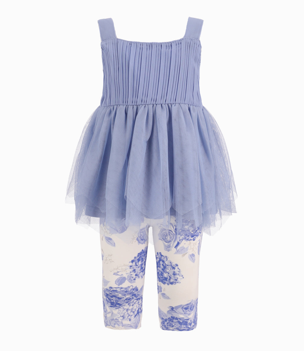 Conjunto Bebé De Vestido Y Calzas 3 meses / Celeste