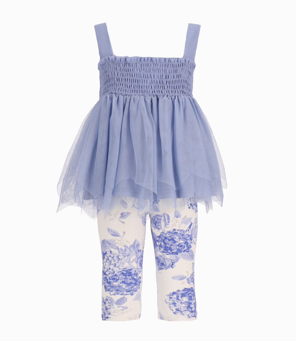 Conjunto Bebé De Vestido Y Calzas 3 meses / Celeste