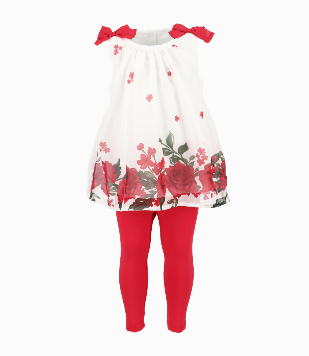 Conjunto Bebé De Vestido Y Calzas