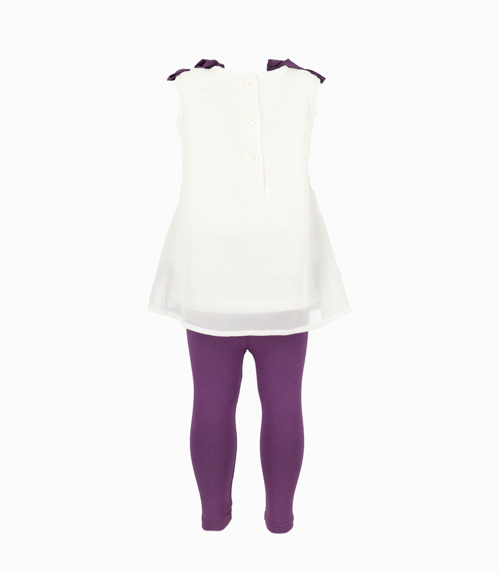Conjunto Bebé De Vestido Y Calzas