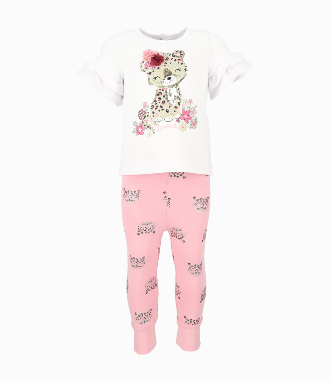 Conjunto bebé con leopardo 3 meses / Palo Rosa