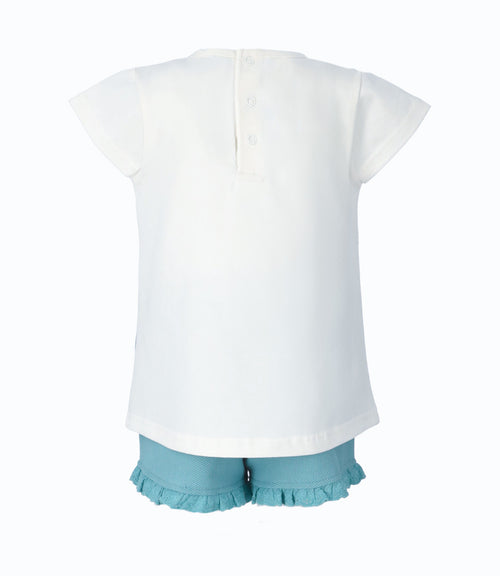 Conjunto bebé de polera y short 3 meses / Menta