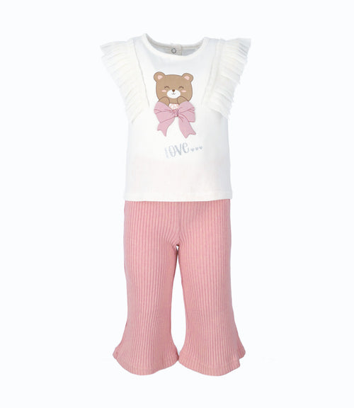 Conjunto bebé de top y pantalon 3 meses / Rosado