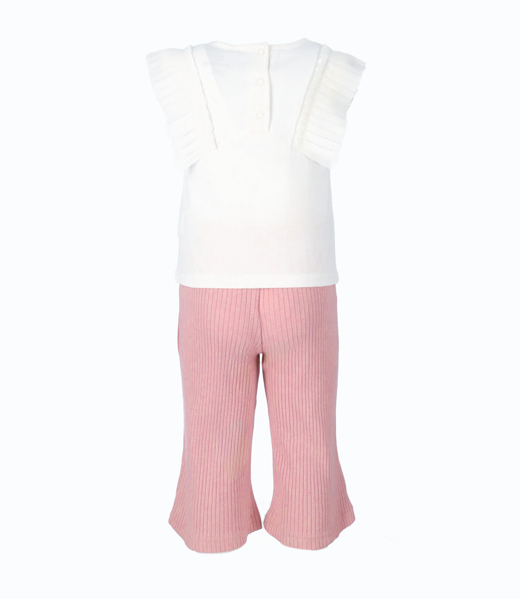 Conjunto bebé de top y pantalon 3 meses / Rosado