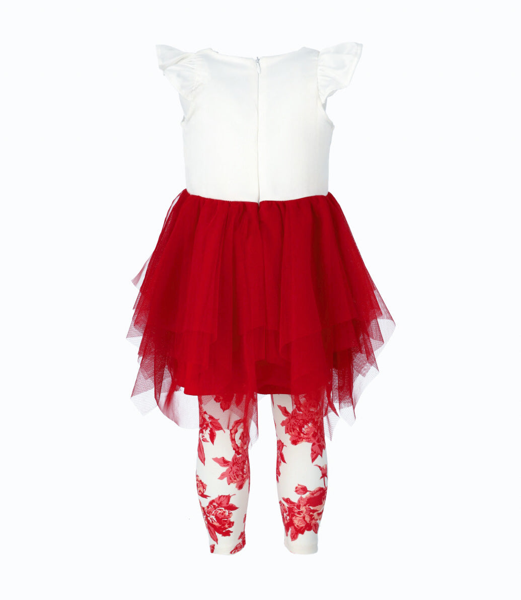 Conjunto bebé niña con gato 3 meses / Rojo