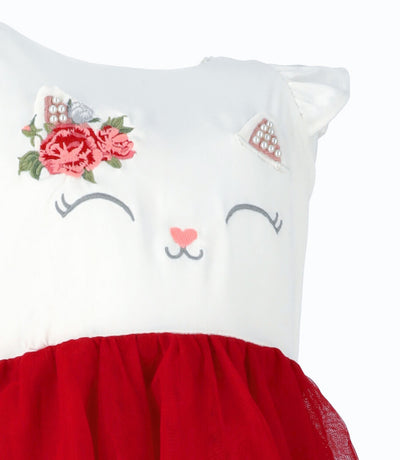 Conjunto bebé niña con gato 3 meses / Rojo