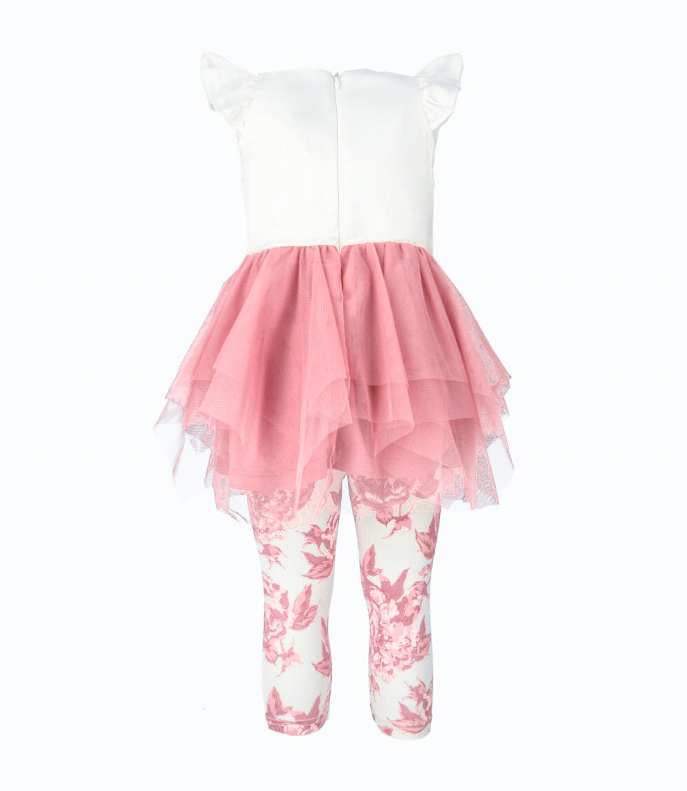 Conjunto bebé niña con gato 3 meses / Palo Rosa