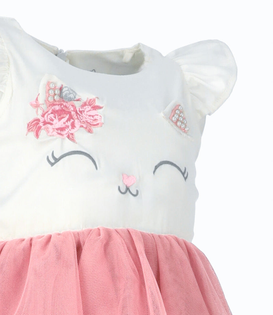 Conjunto bebé niña con gato 3 meses / Palo Rosa