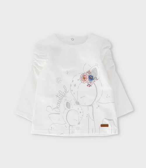 Conjunto bebé con flores 3 meses / Blanco