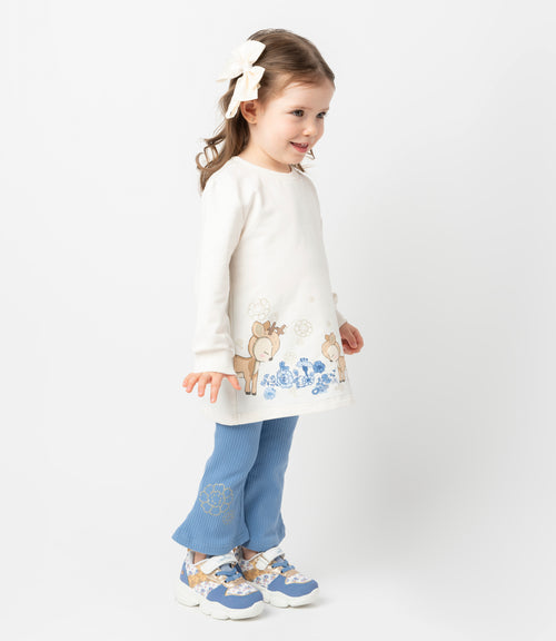 Conjunto bebé con ciervo 3 meses / Celeste