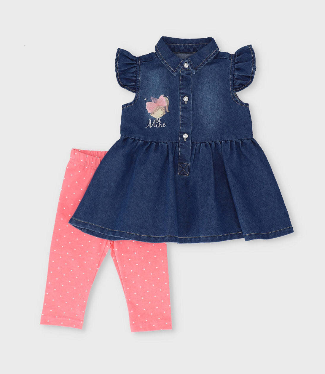 Conjunto bebé con puntos 3 meses / Azul Marino