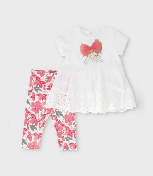 Conjunto bebé con bordado 3 meses / Blanco