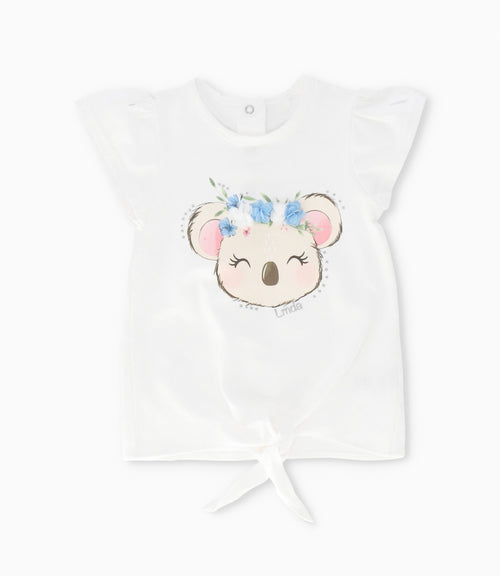 Conjunto bebé con koala y nudo 3 meses / Celeste