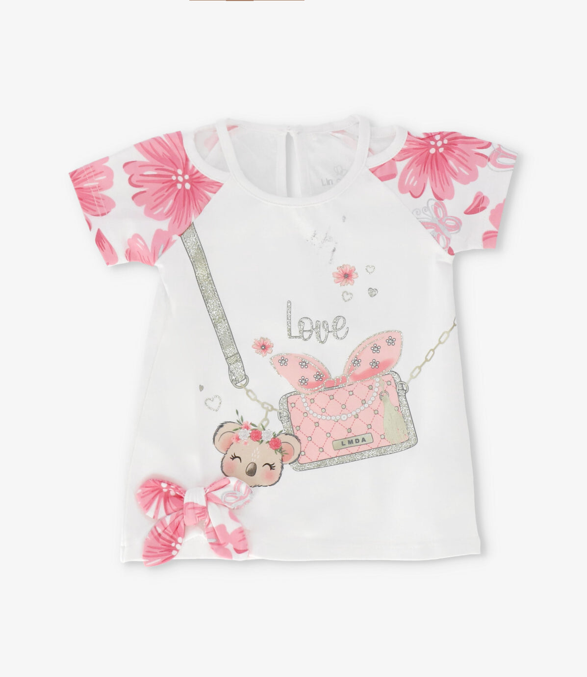 Conjunto bebé con flores y koala 3 meses / Burdeo