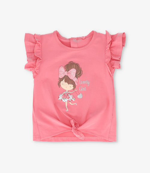 Conjunto bebé con nudo 3 meses / Coral