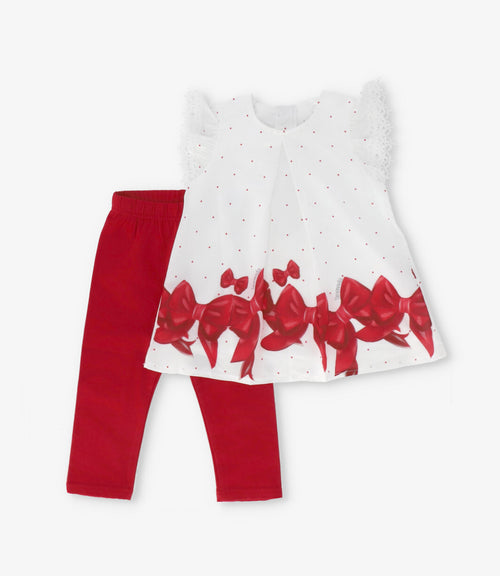 Conjunto bebé con lazos 3 meses / Rojo
