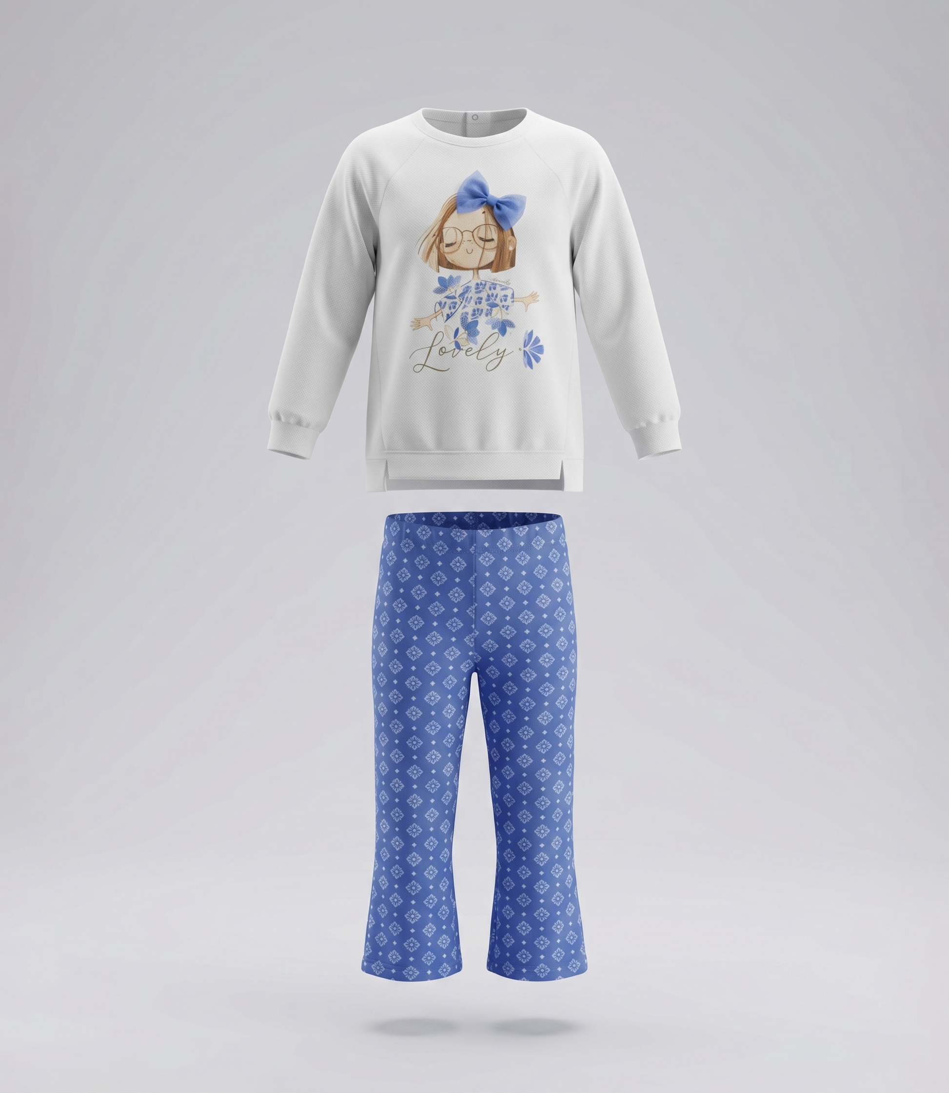 Conjunto bebé boho con flores 3 meses / Crudo