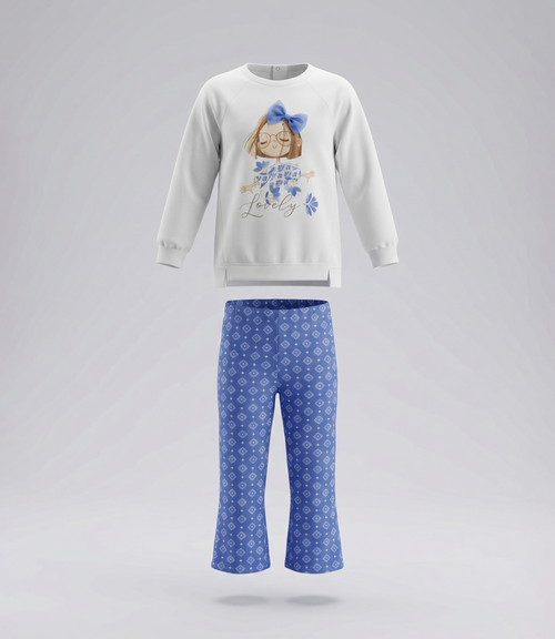 Conjunto bebé boho con flores 3 meses / Crudo