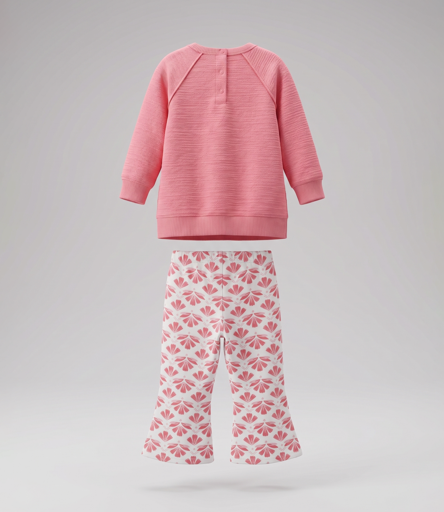 Conjunto bebé boho con flores 3 meses / Coral