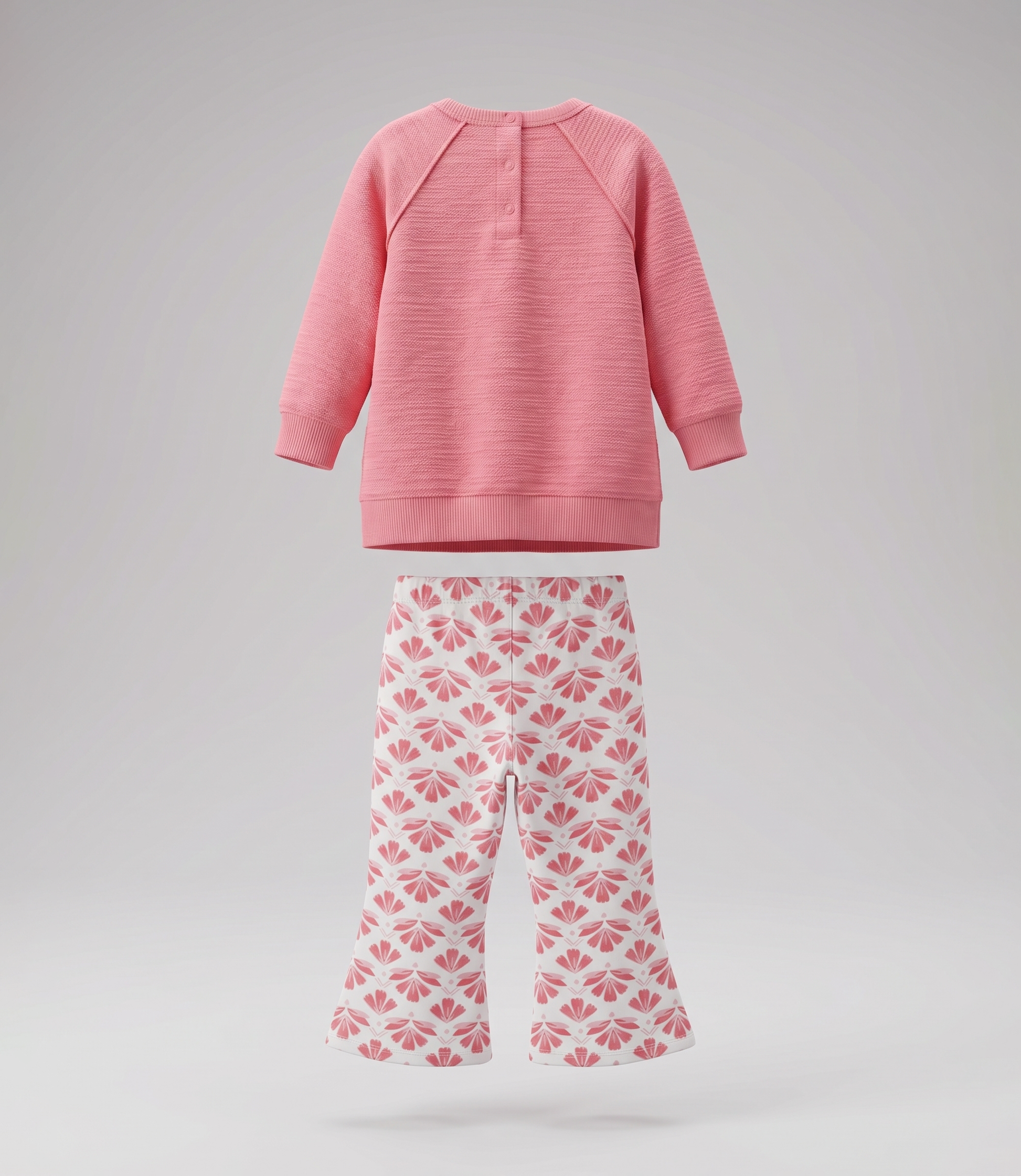 Conjunto bebé boho con flores 3 meses / Coral
