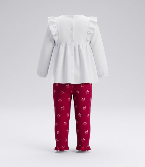 Conjunto bebé con cherry 3 meses / Crudo