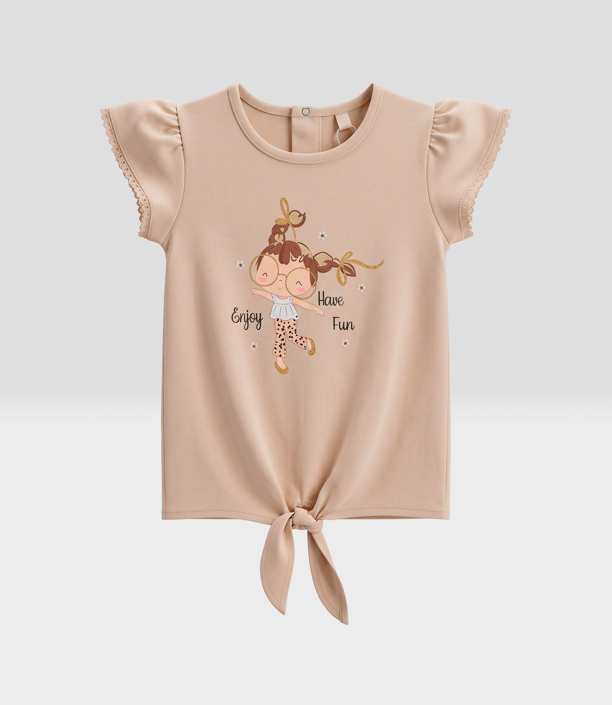 Conjunto bebé con nudo 3 meses / Beige