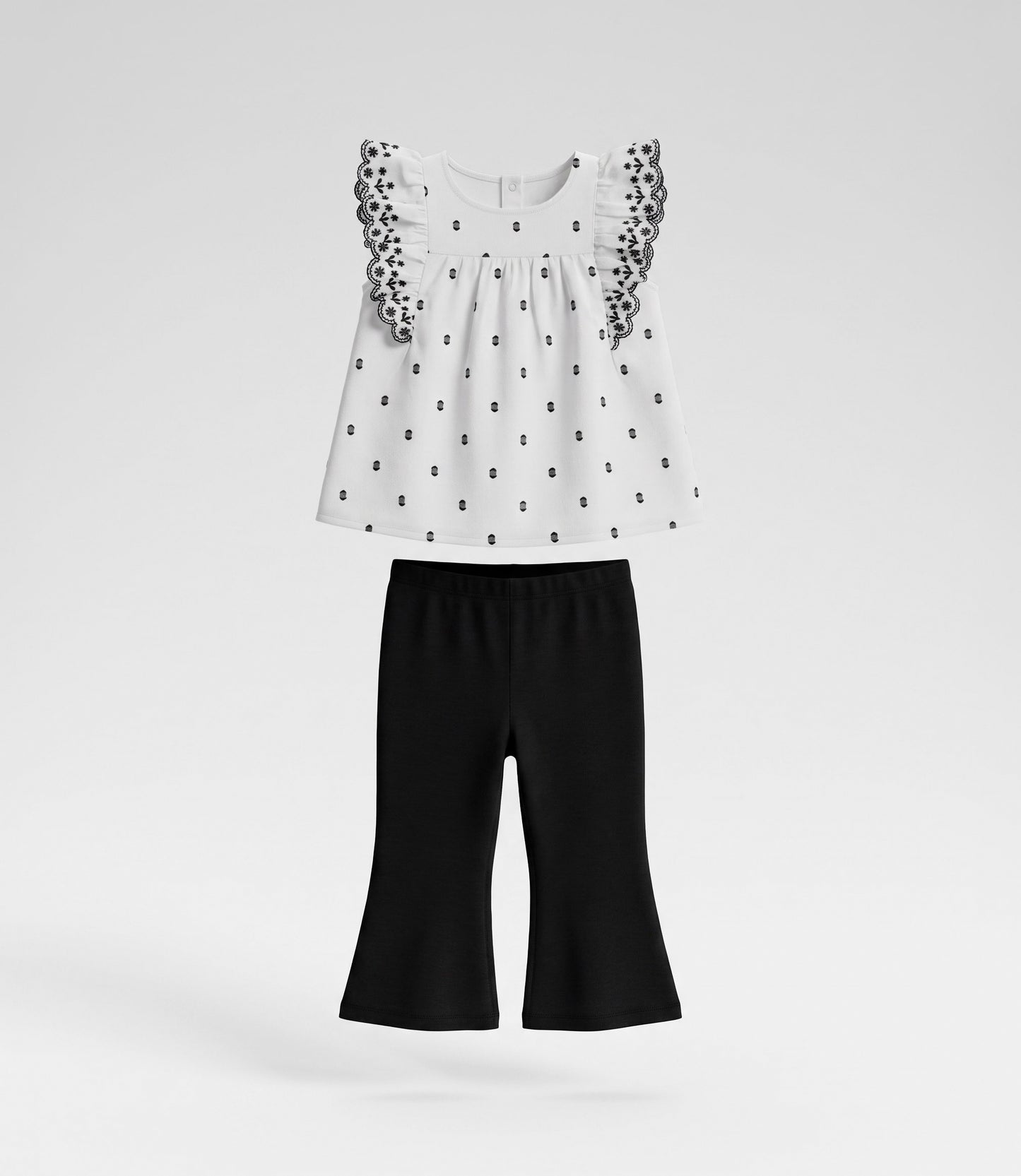Conjunto bebé con bordado 3 meses / Crudo