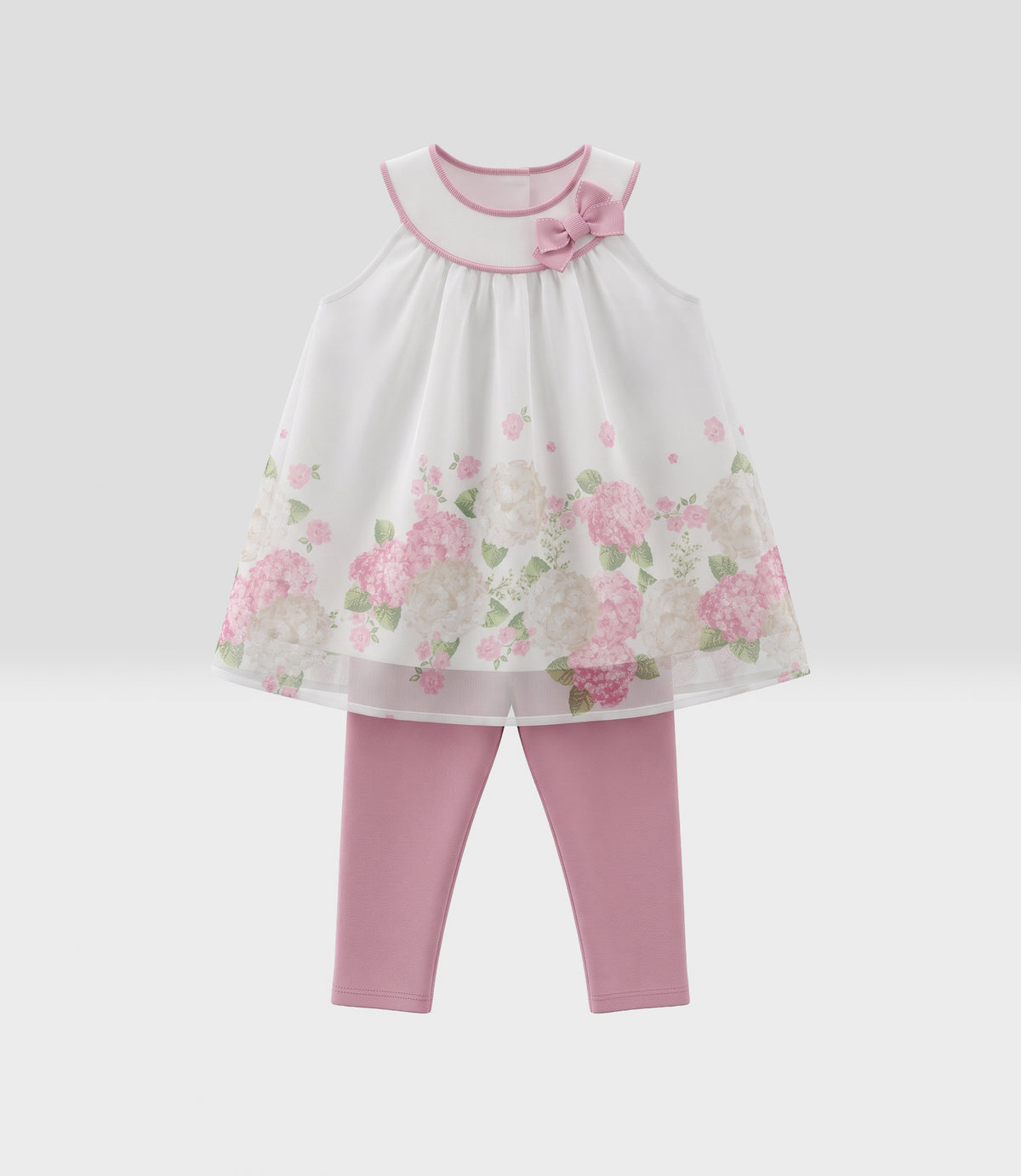 Conjunto bebé con flores 3 meses / Palo Rosa
