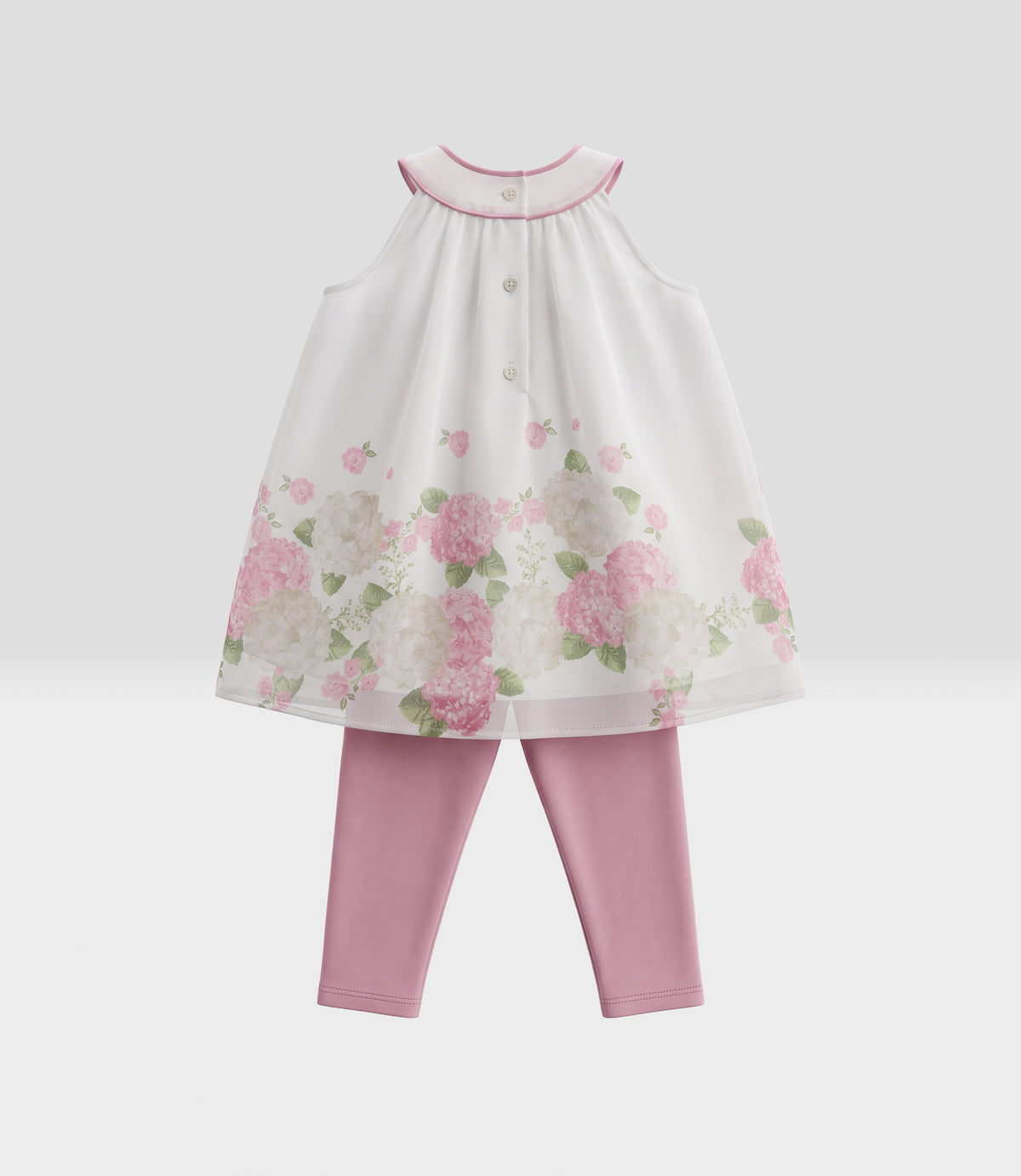 Conjunto bebé con flores 3 meses / Palo Rosa