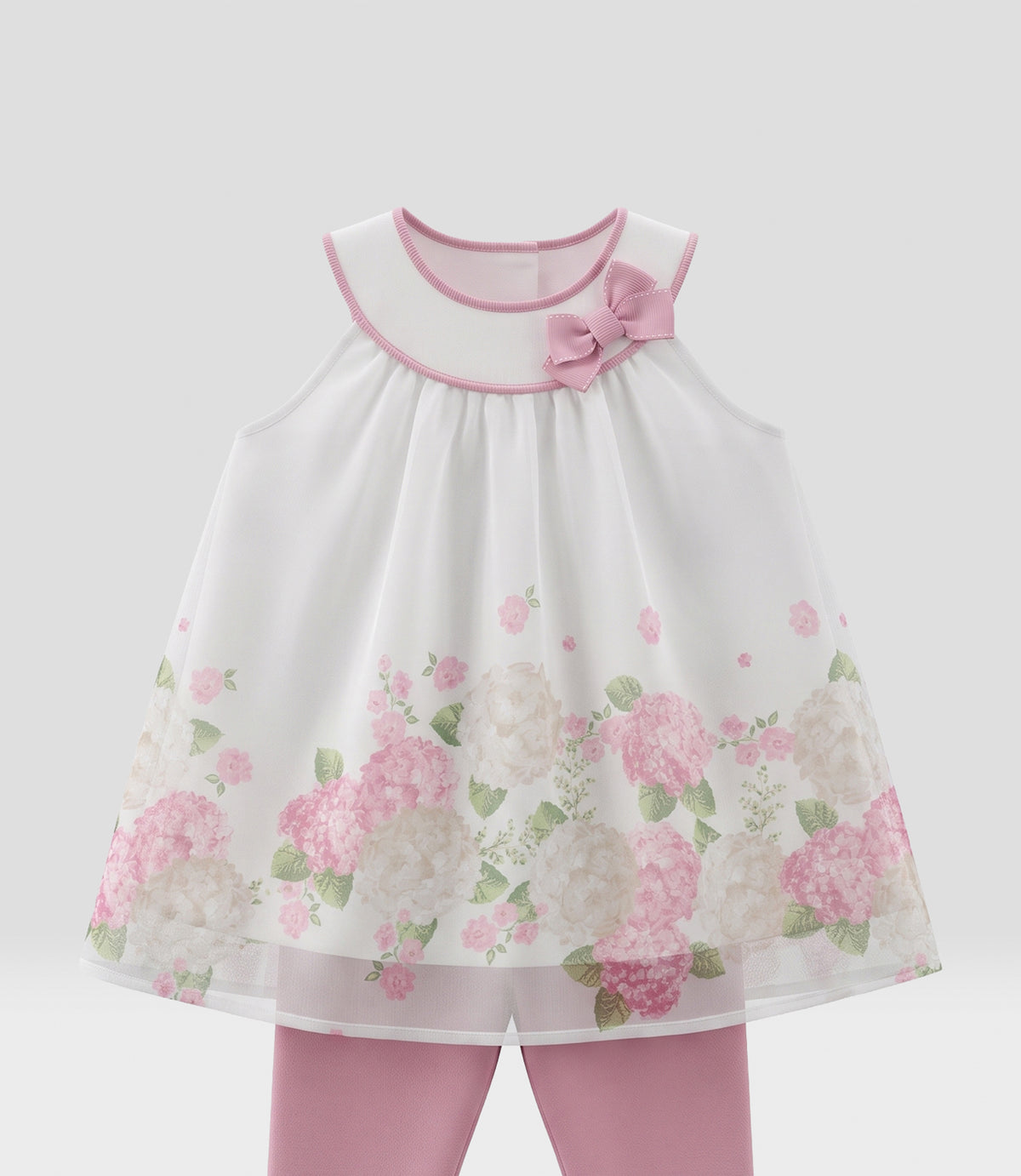 Conjunto bebé con flores 3 meses / Palo Rosa