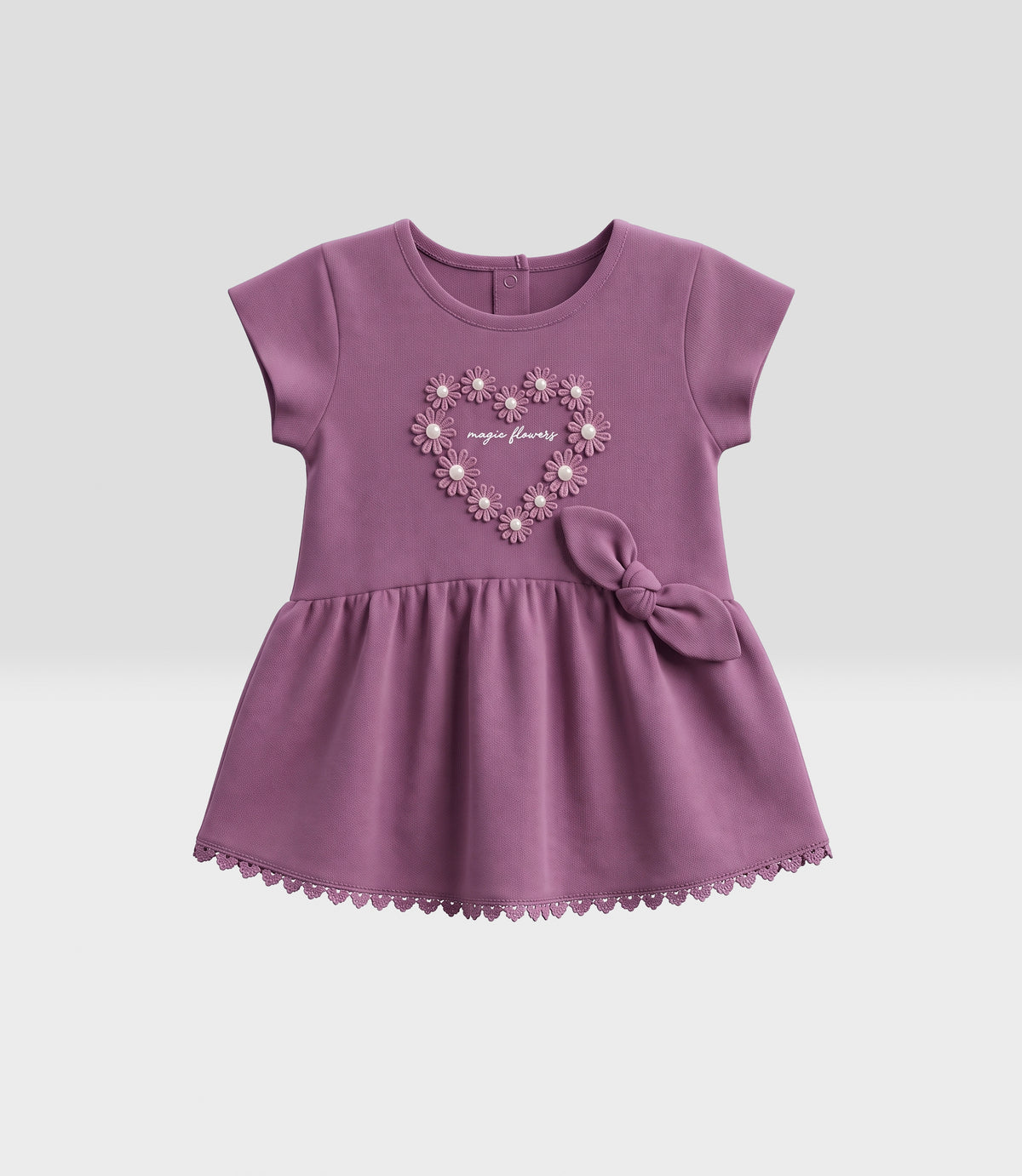 Conjunto bebé con flores 3 meses / Burdeo