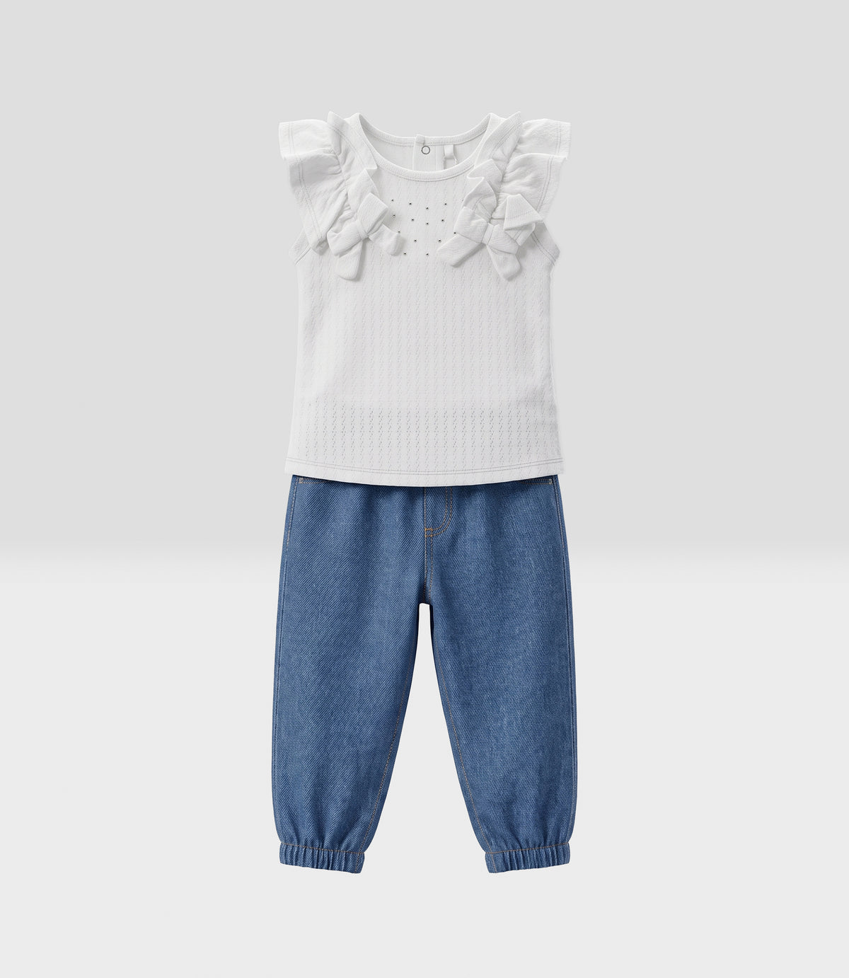 Conjunto bebé de denim 3 meses / Crudo