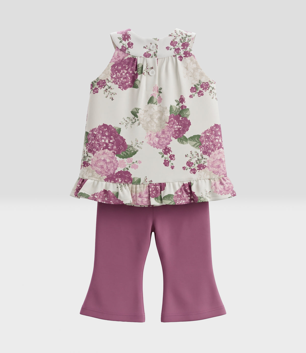 Conjunto bebé con flores 3 meses / Burdeo