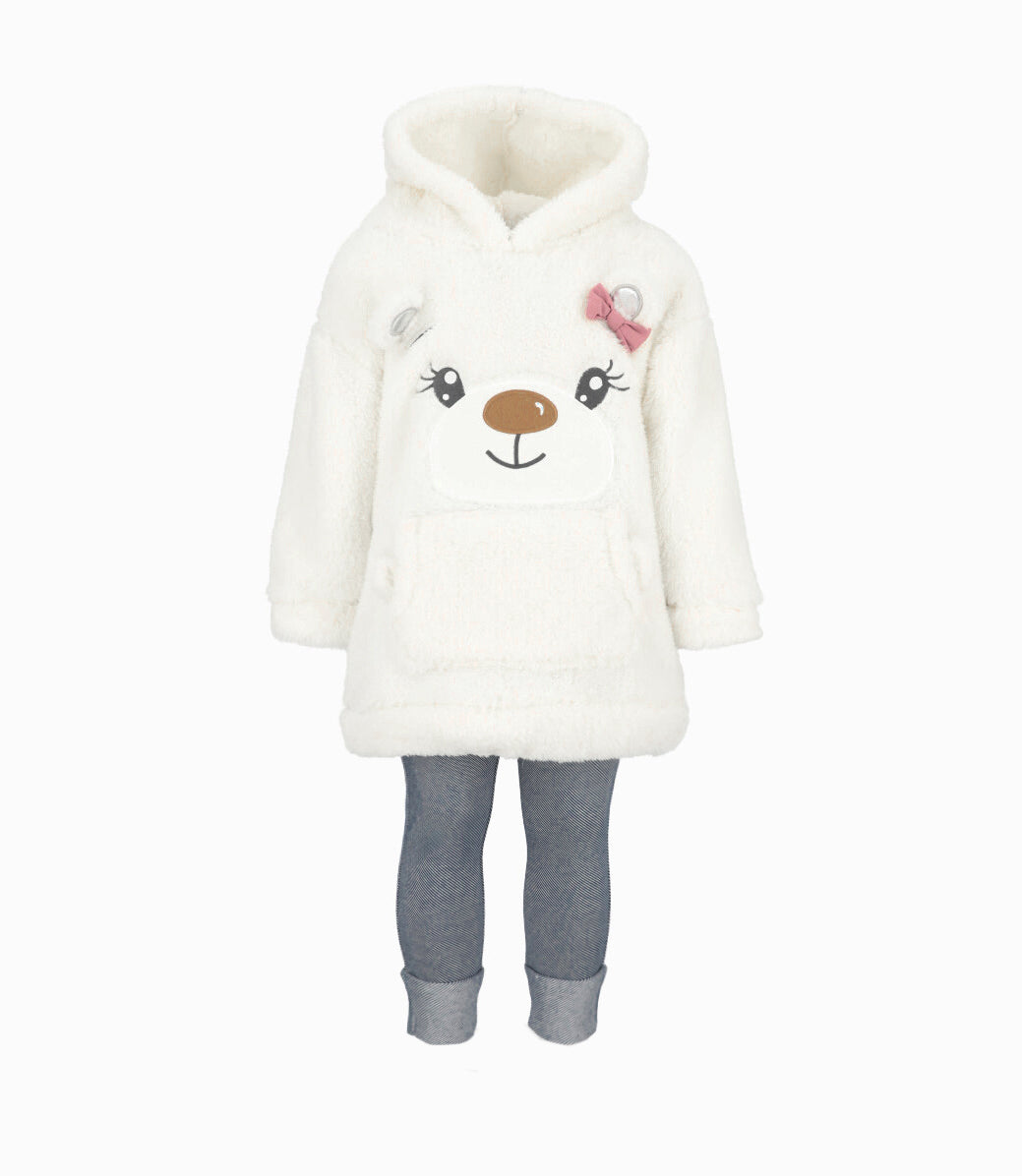 Conjunto Bebé De Polerón Y Calzas 3 meses / Blanco