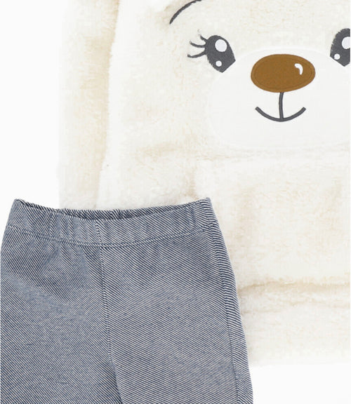 Conjunto Bebé De Polerón Y Calzas 3 meses / Blanco