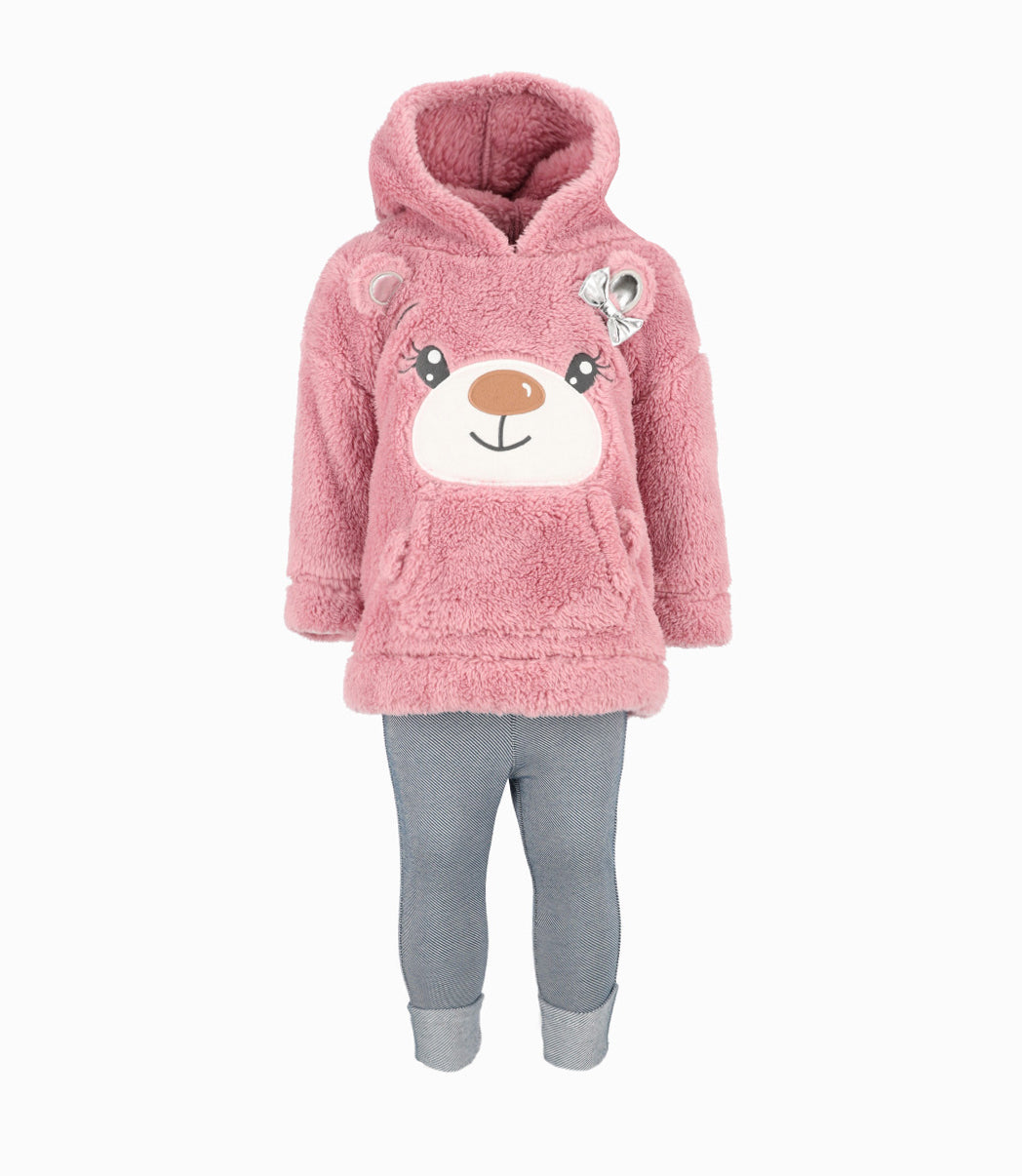 Conjunto Bebé De Polerón Y Calzas 3 meses / Palo Rosa