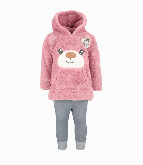 Conjunto Bebé De Polerón Y Calzas 3 meses / Palo Rosa