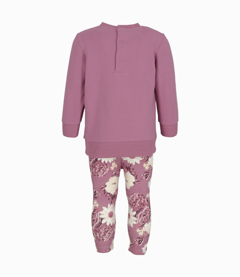 Conjunto bebé con conejos 3 meses / Palo Rosa