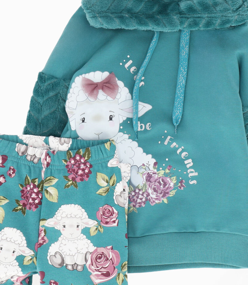 Conjunto bebé niña con oveja 3 meses / Burdeo