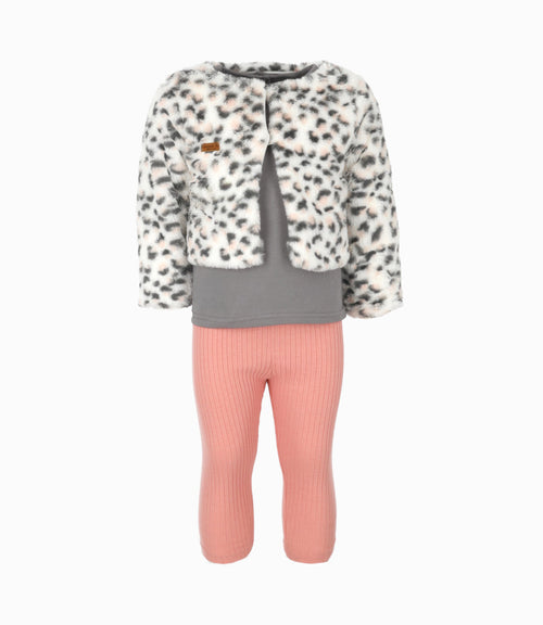 Conjunto bebé niña 3 piezas 3 meses / Palo Rosa