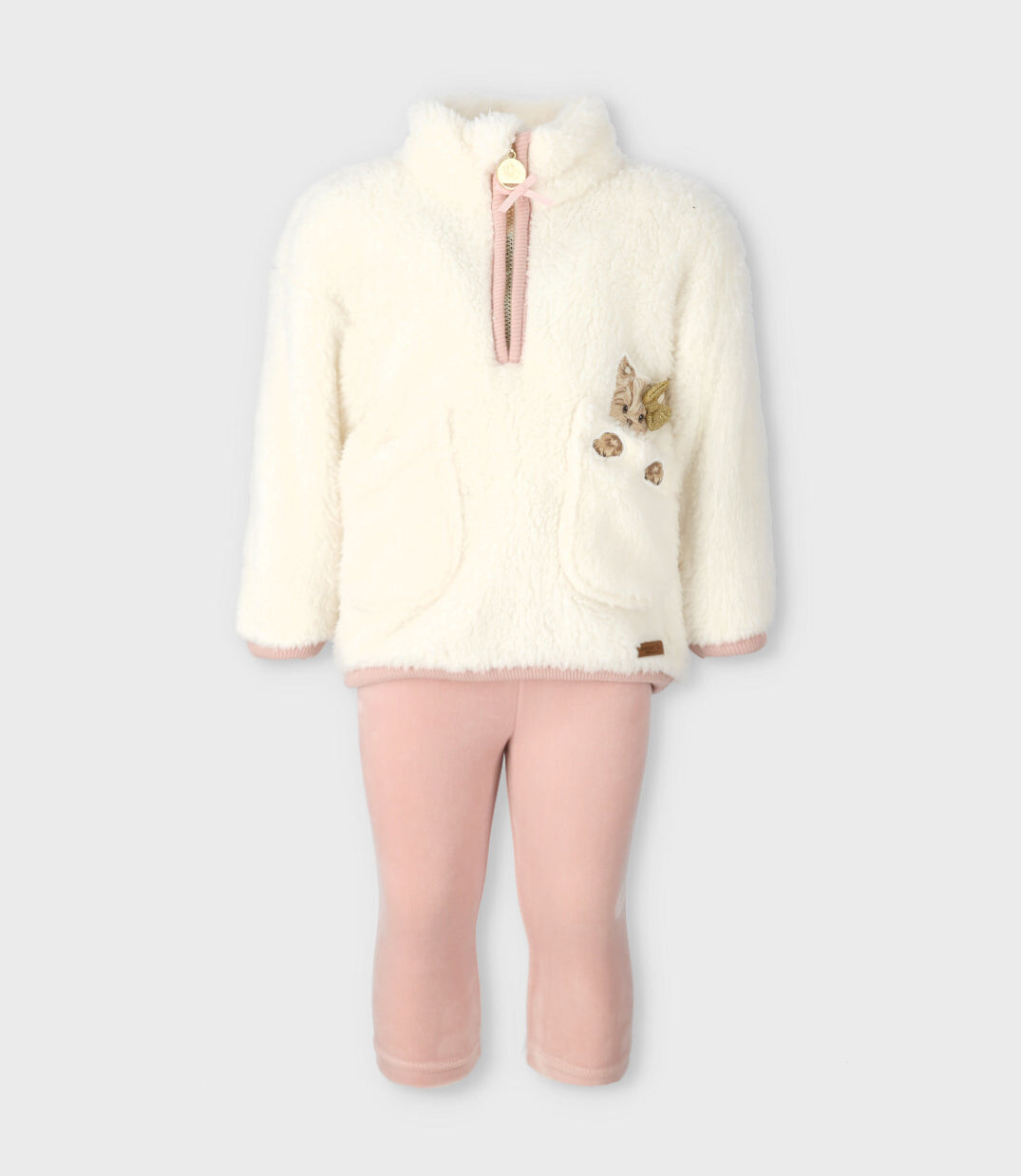 Conjunto bebé niña de polar y calzas