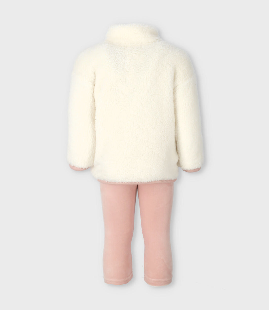 Conjunto bebé niña de polar y calzas